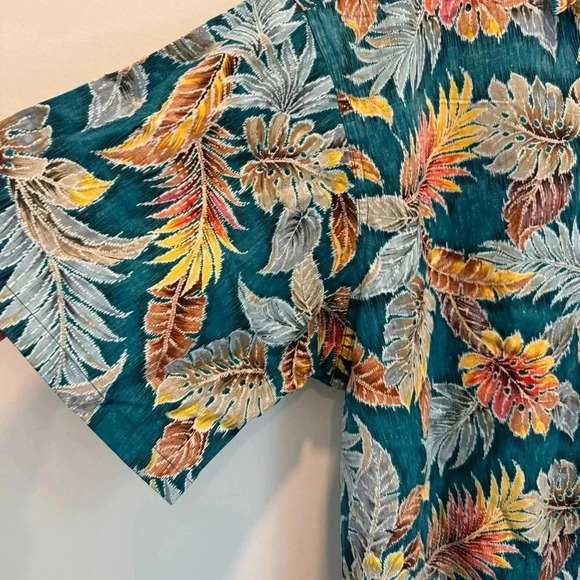 Go‎ Barefoot Men's Island Palms Reverse Aloha Shirt Size 2X - Picture 6 of 12